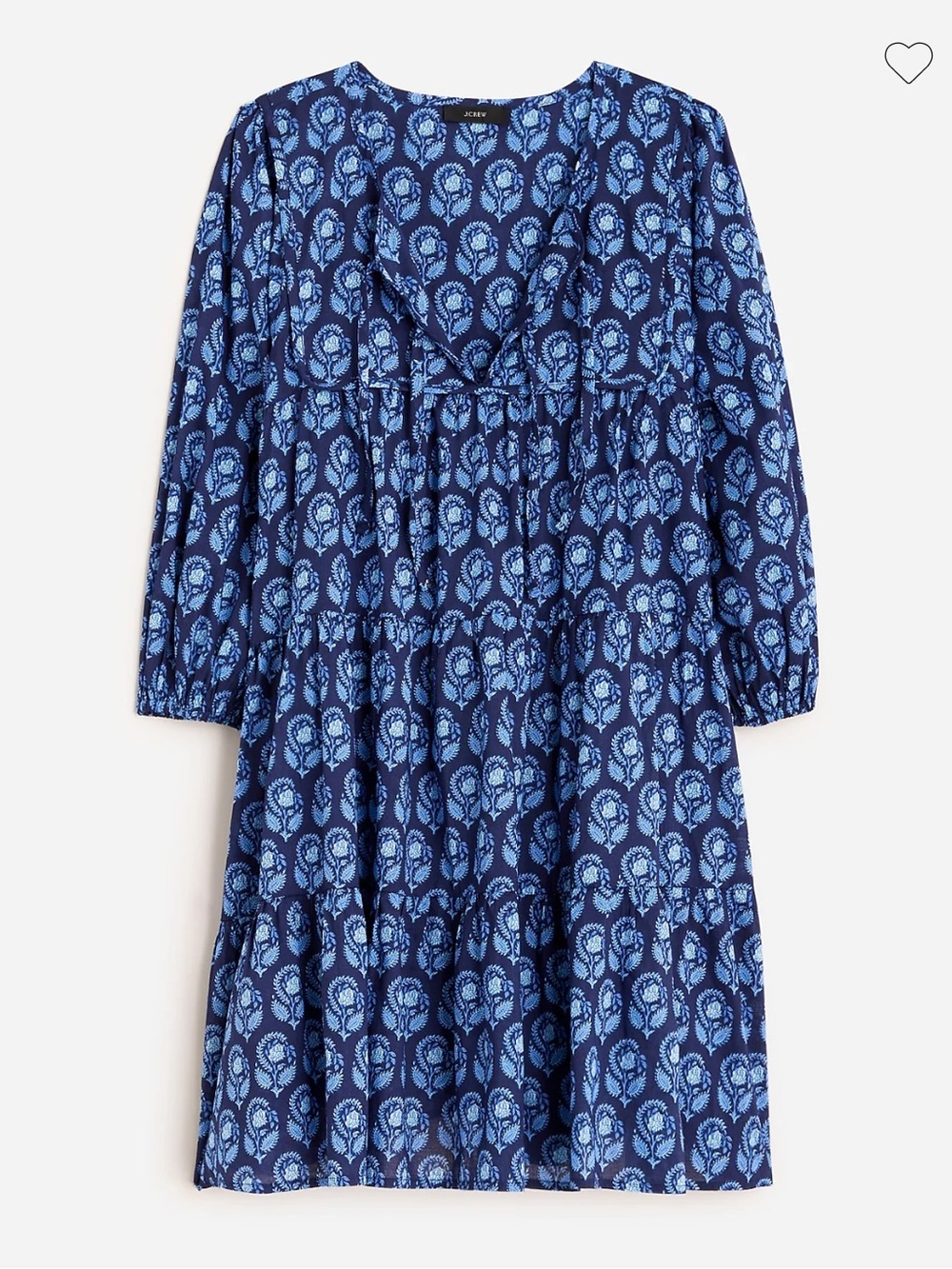 J.Crew Cotton Voile Cover-Up Mini Dress Navy Bouquet Block Print XXL